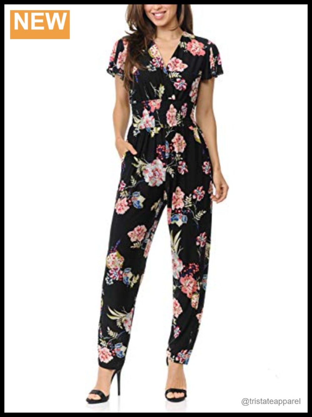Sleeveless Wide Leg Wrap Jumpsuit with Pockets Relaxed Fit